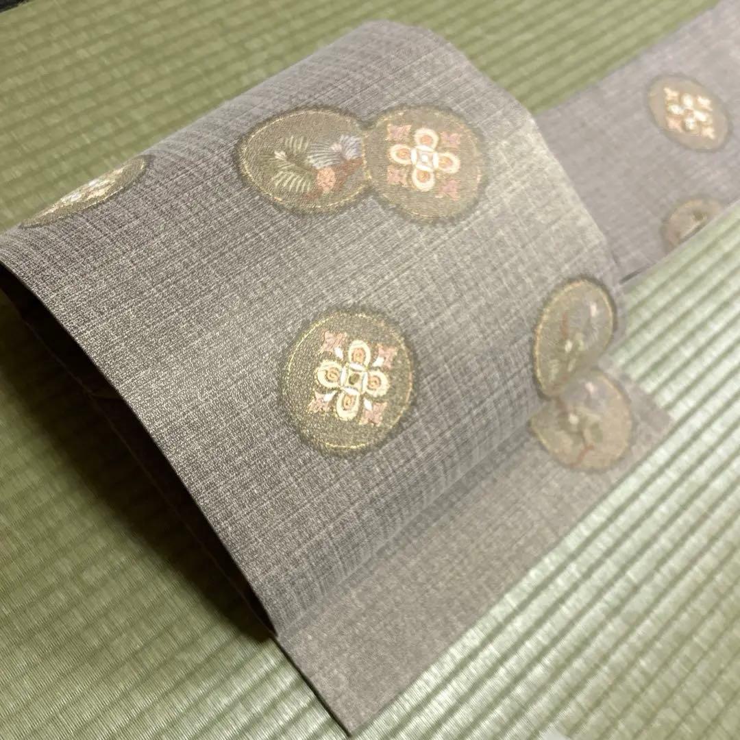 未使用品　正絹　名古屋帯《丸紋様》