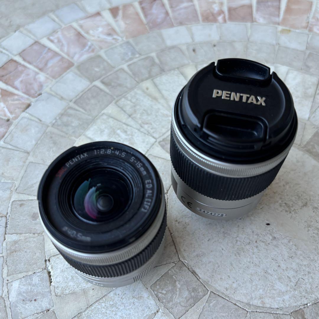 PENTAX Q10 ホワイト　レンズ2本(5-15mm、15-45mm)付き