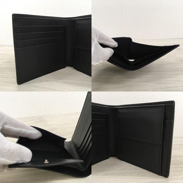 フレンチフ 未使用品 ブラック 351 2P39z-m58569181322 BURBERRY 二つ折り財布 ㈤レザー