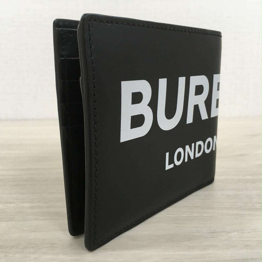 フレンチフ 未使用品 ブラック 351 2P39z-m58569181322 BURBERRY 二つ折り財布 ㈤レザー