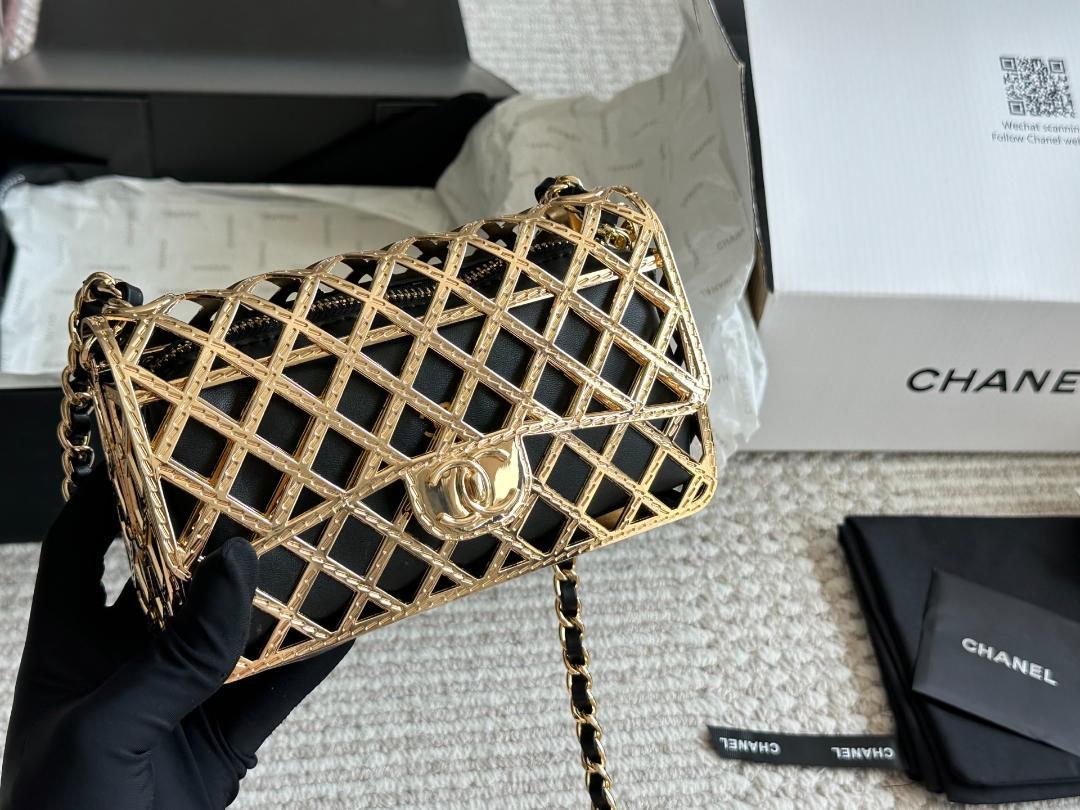 CHANEL ゴールド メッシュショルダーバッグ - メルカリ