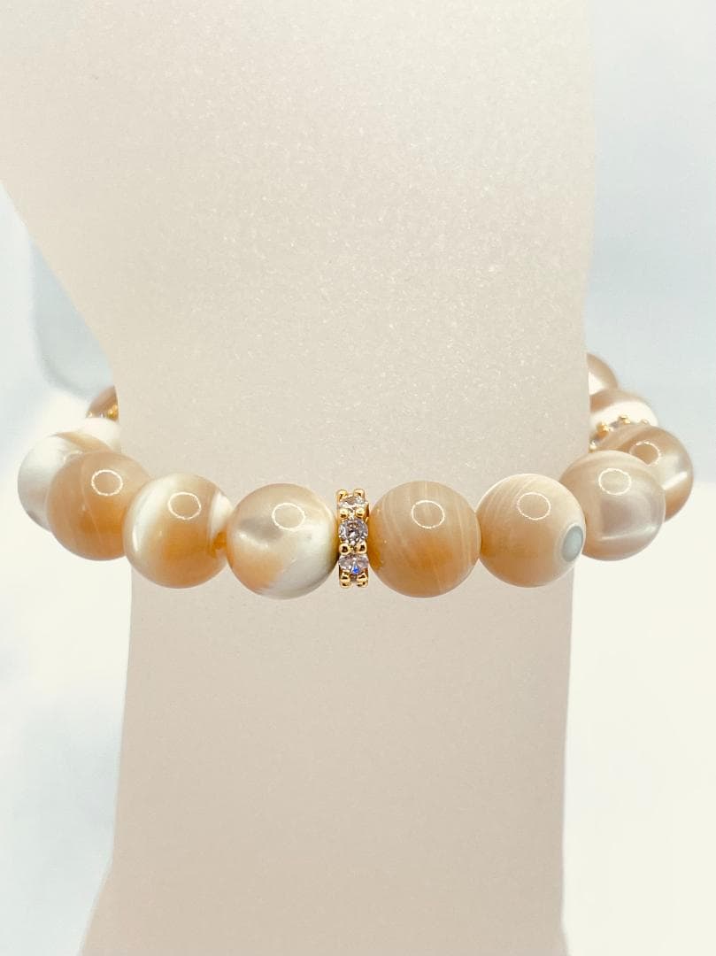 【夜光貝/10.0mm】内径約15.5cm 浄化済み No,387 【夜光貝/10.0mm】内径約15.5cm 浄化済み No,387