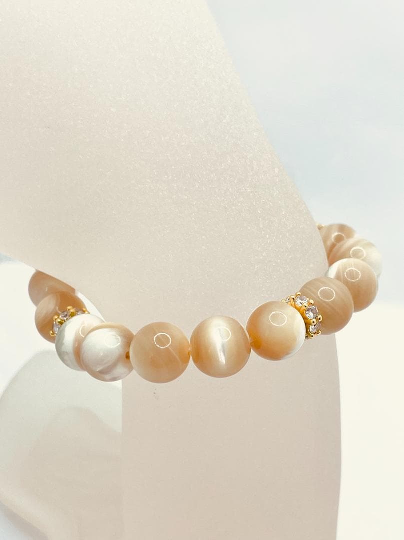 【夜光貝/10.0mm】内径約15.5cm 浄化済み No,387 【夜光貝/10.0mm】内径約15.5cm 浄化済み No,387