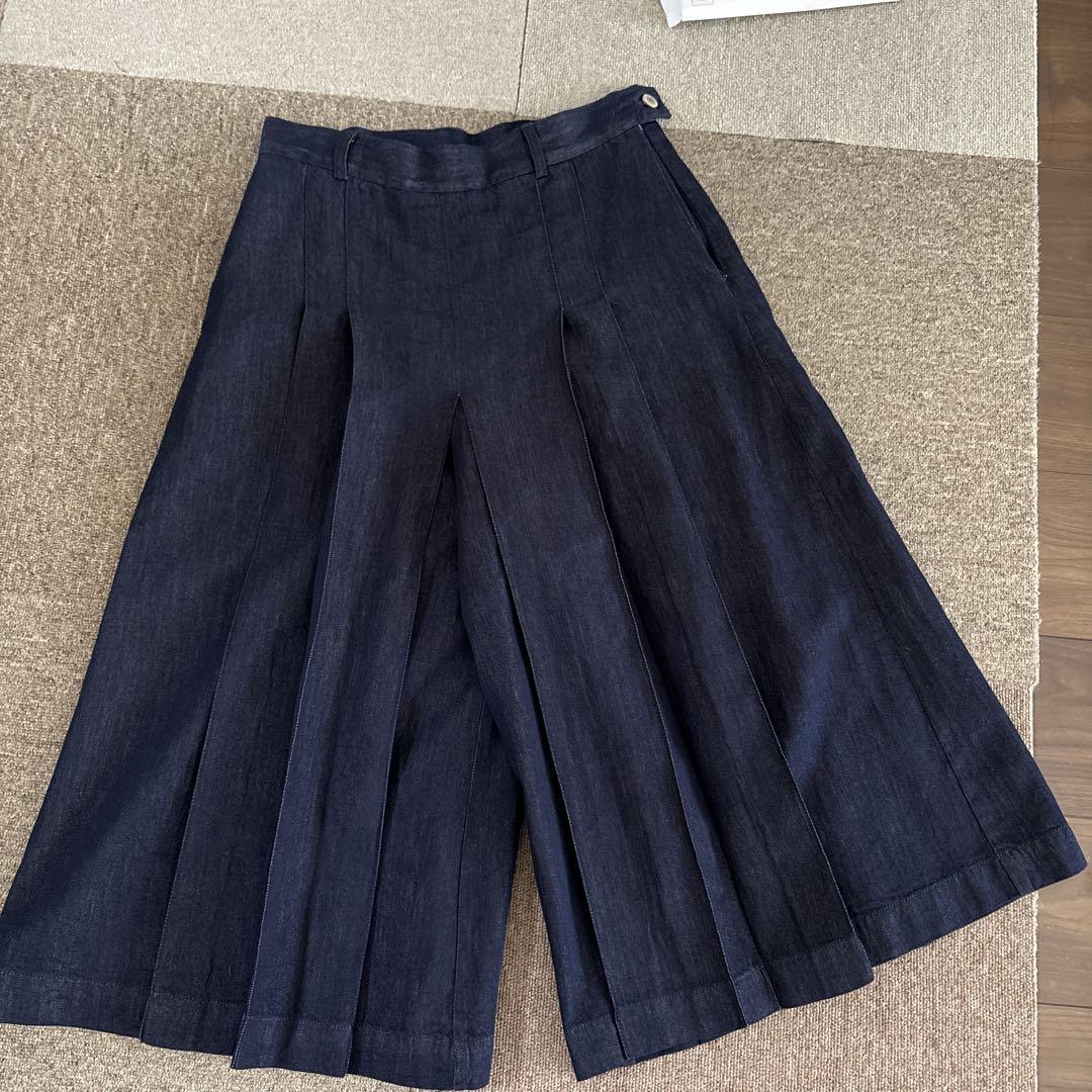 ファシルpleated denim fpants setup 対応フレアパンツ