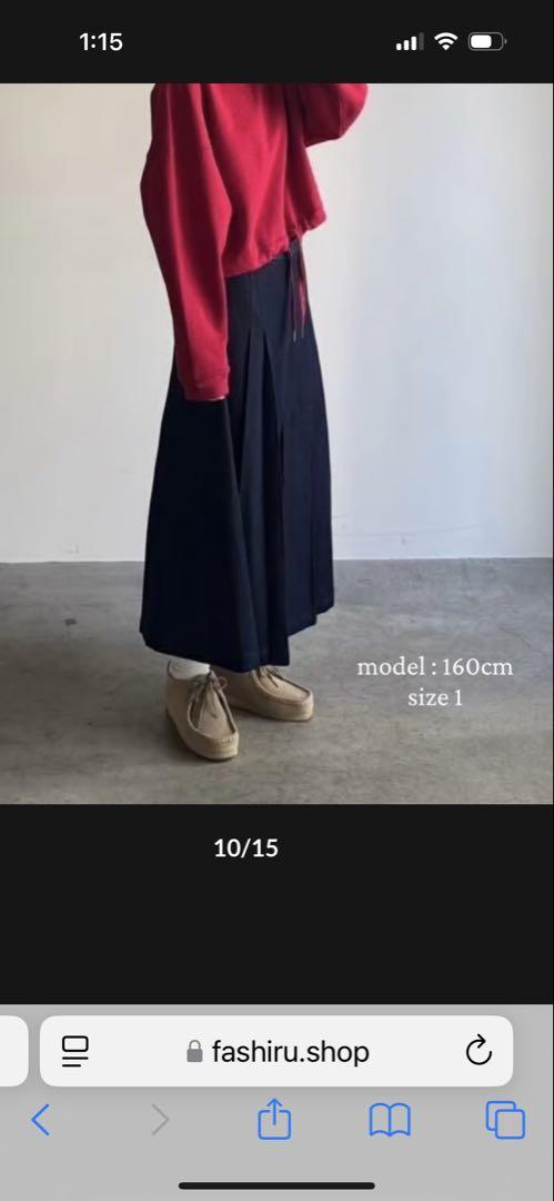 ファシルpleated denim fpants setup 対応フレアパンツ