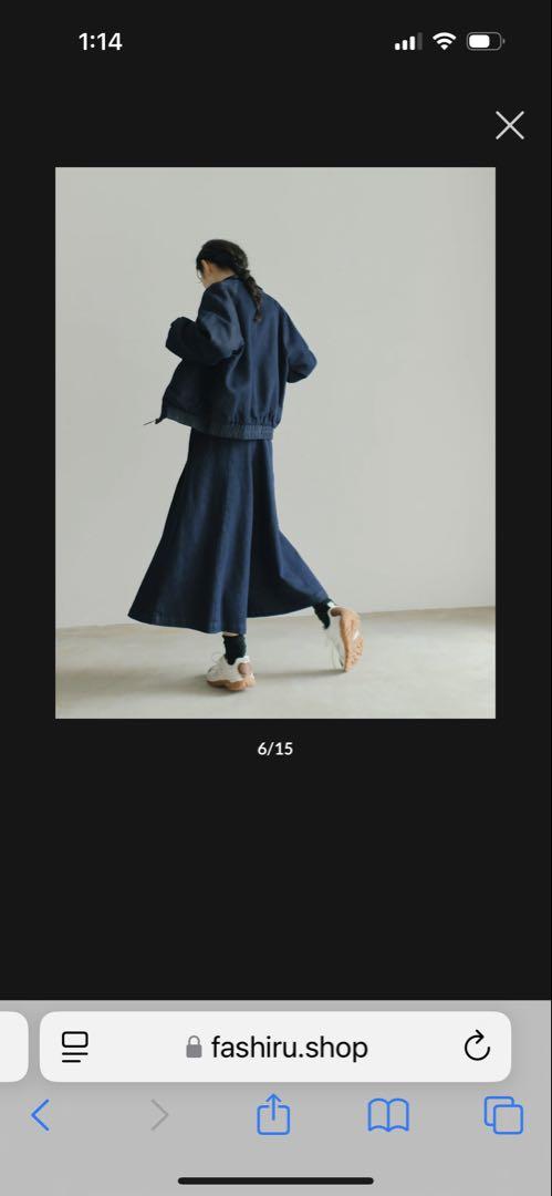 ファシルpleated denim fpants setup 対応フレアパンツ