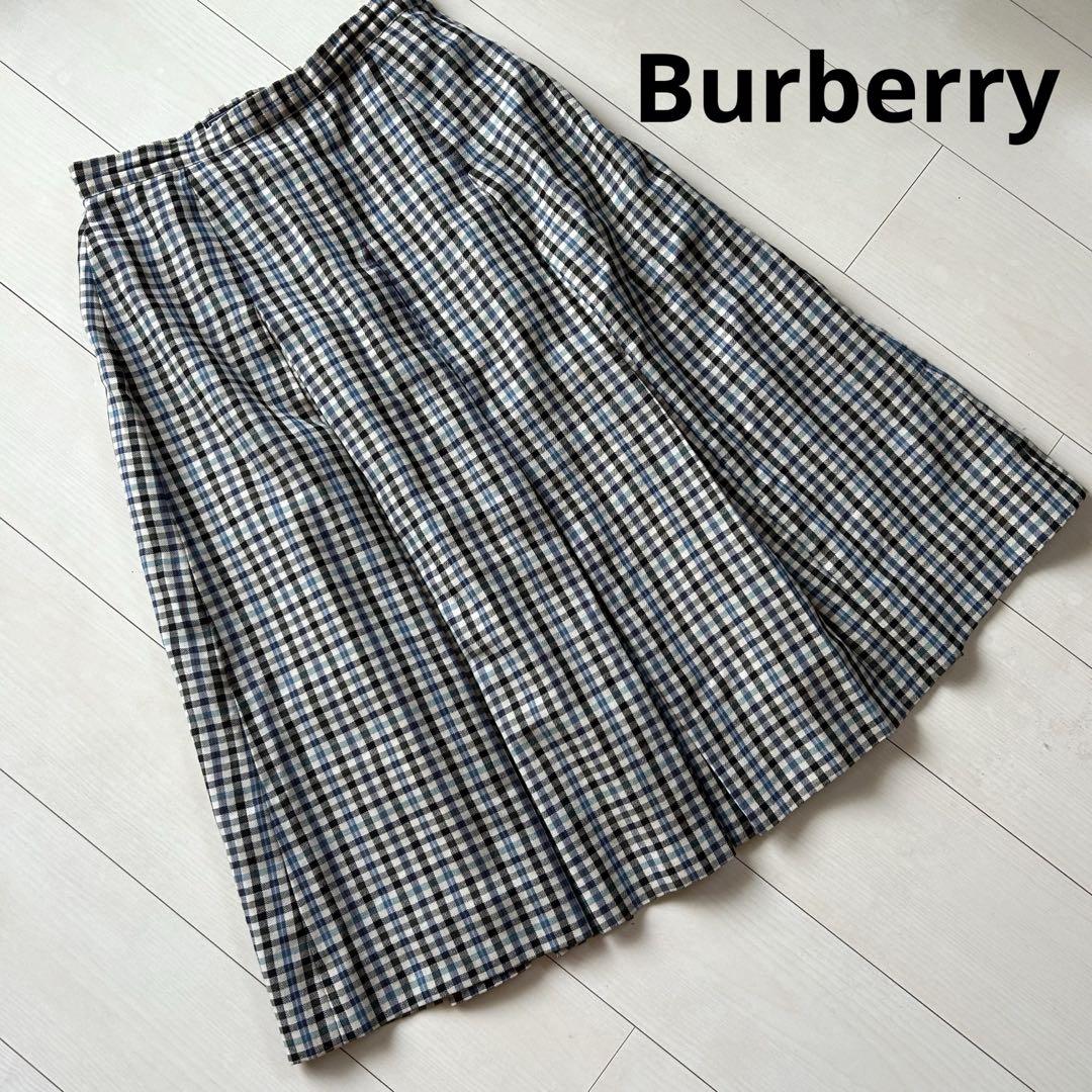 BURBERRY ヴィンテージチェック ウールキルト プリーツ スカート
