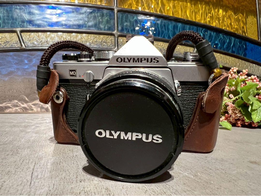 OLYMPUS OM-1 レトロ　ジャンク品　カバー　資料つき オリンパス OLYMPUS OM-1 カメラ レザー 革カバー ケース付