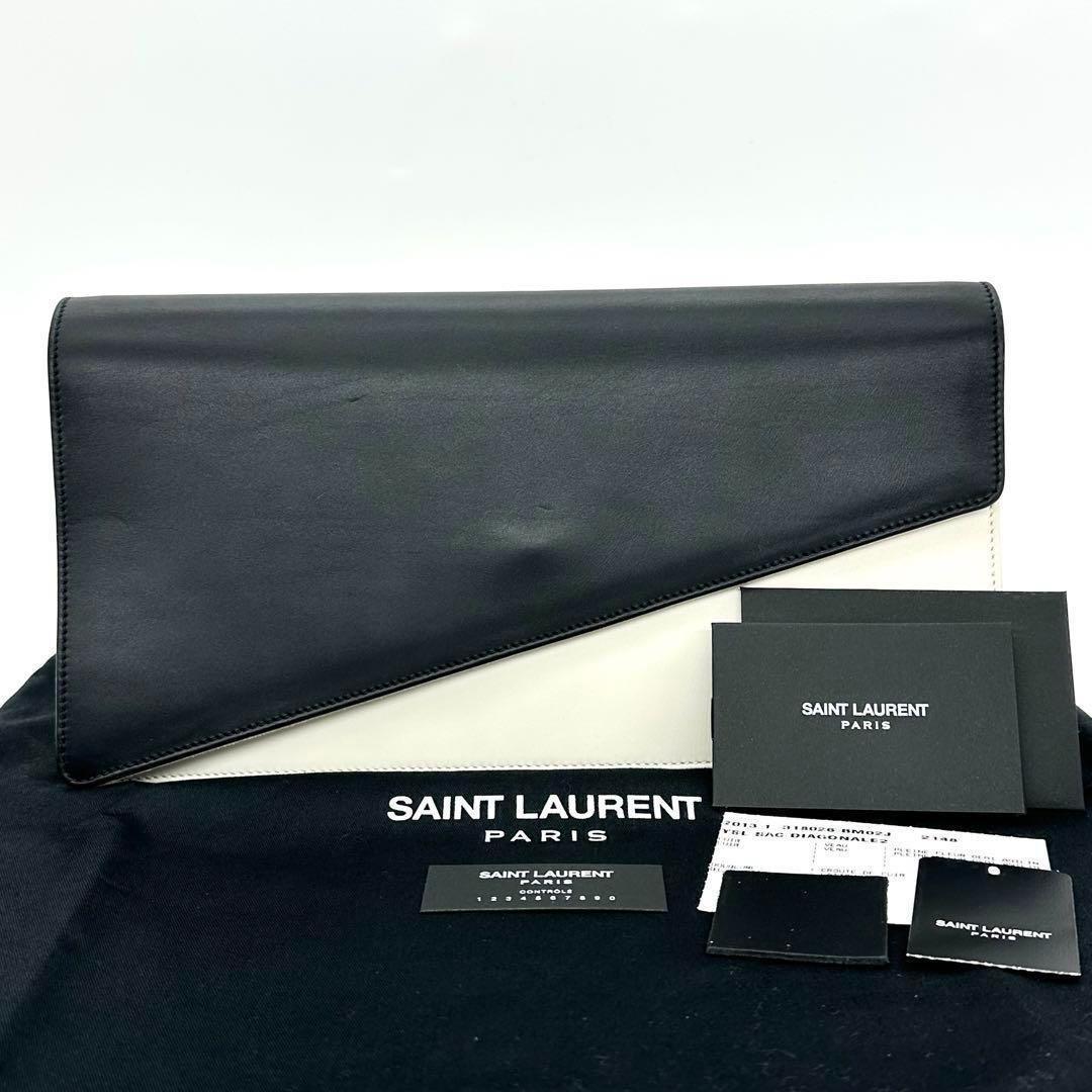 SAINT LAURENT サンローラン クラッチバッグ バイカラー レザー