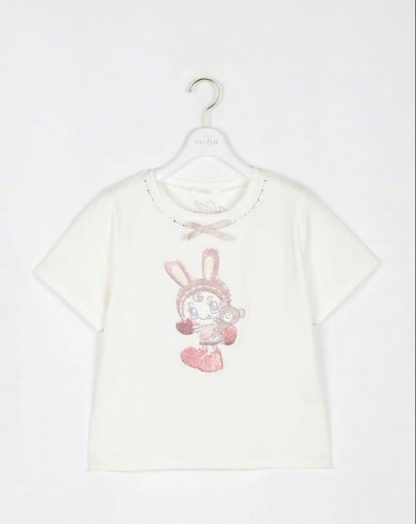 evelyn ベリエちゃん　Tシャツ　ホワイト　メゾピアノトップス