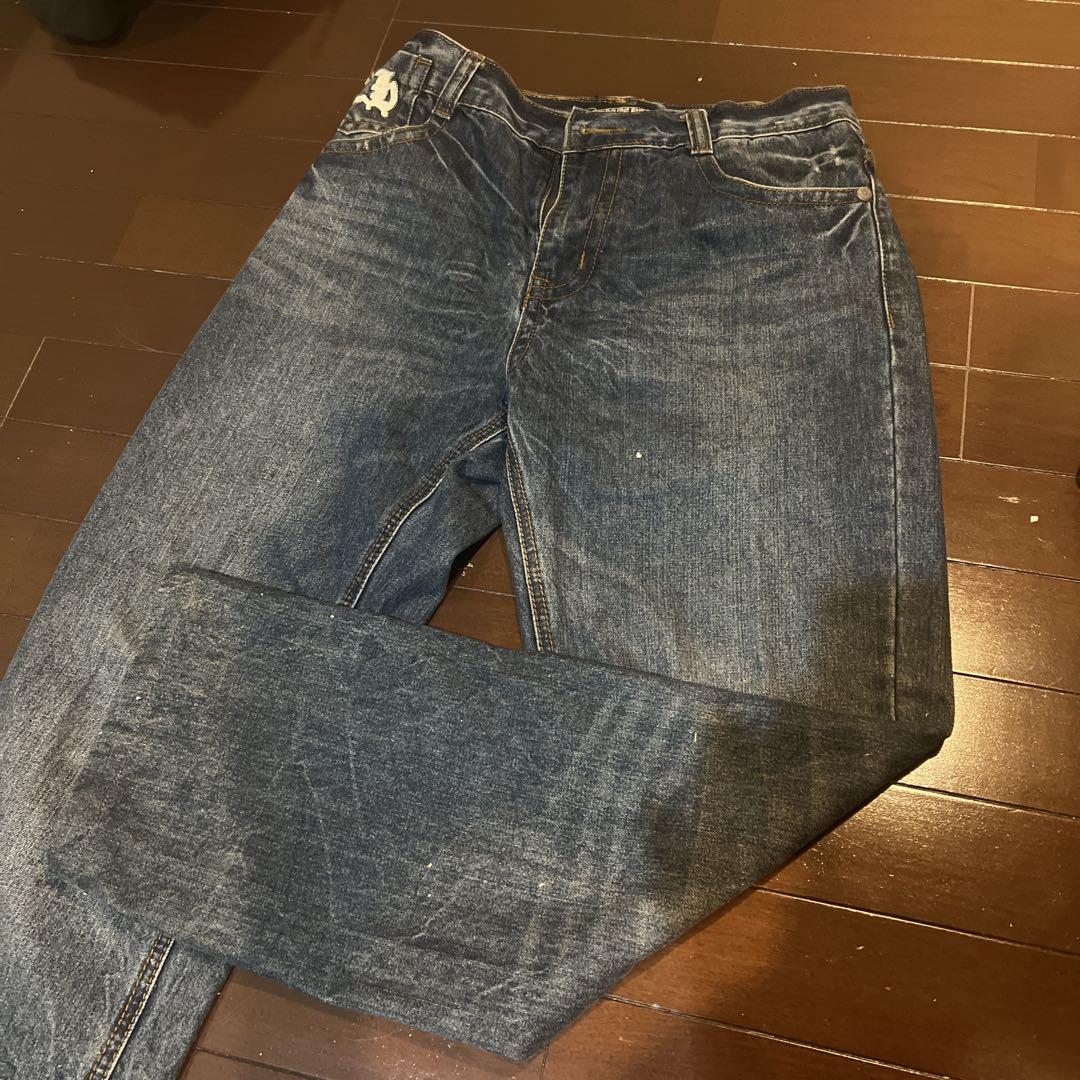 X*様 Chrom heartsブラックポロシャツ XL ジッパー付き　ジーンズ