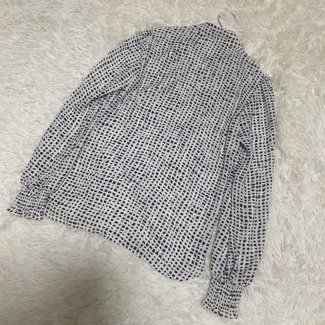 美品 XS【クーデシャンス 洗える/日本製 袖シャーリングボウタイ風ブラウス】