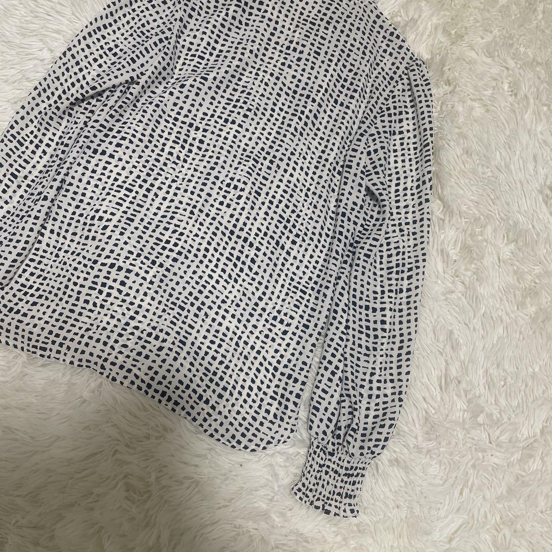 美品 XS【クーデシャンス 洗える/日本製 袖シャーリングボウタイ風ブラウス】