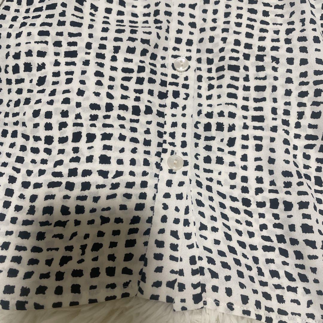 美品 XS【クーデシャンス 洗える/日本製 袖シャーリングボウタイ風ブラウス】
