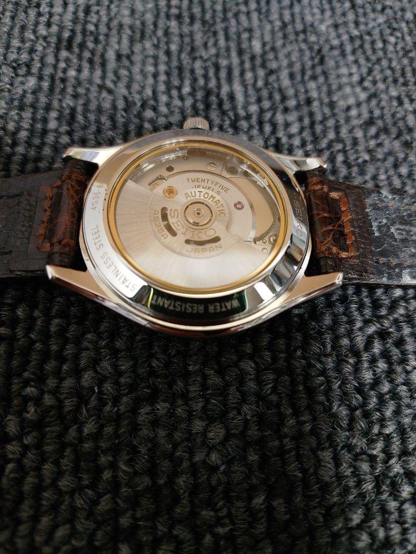 250☆SEIKO メカニカル デイト 自動巻 4S35-8000 裏スケルトン