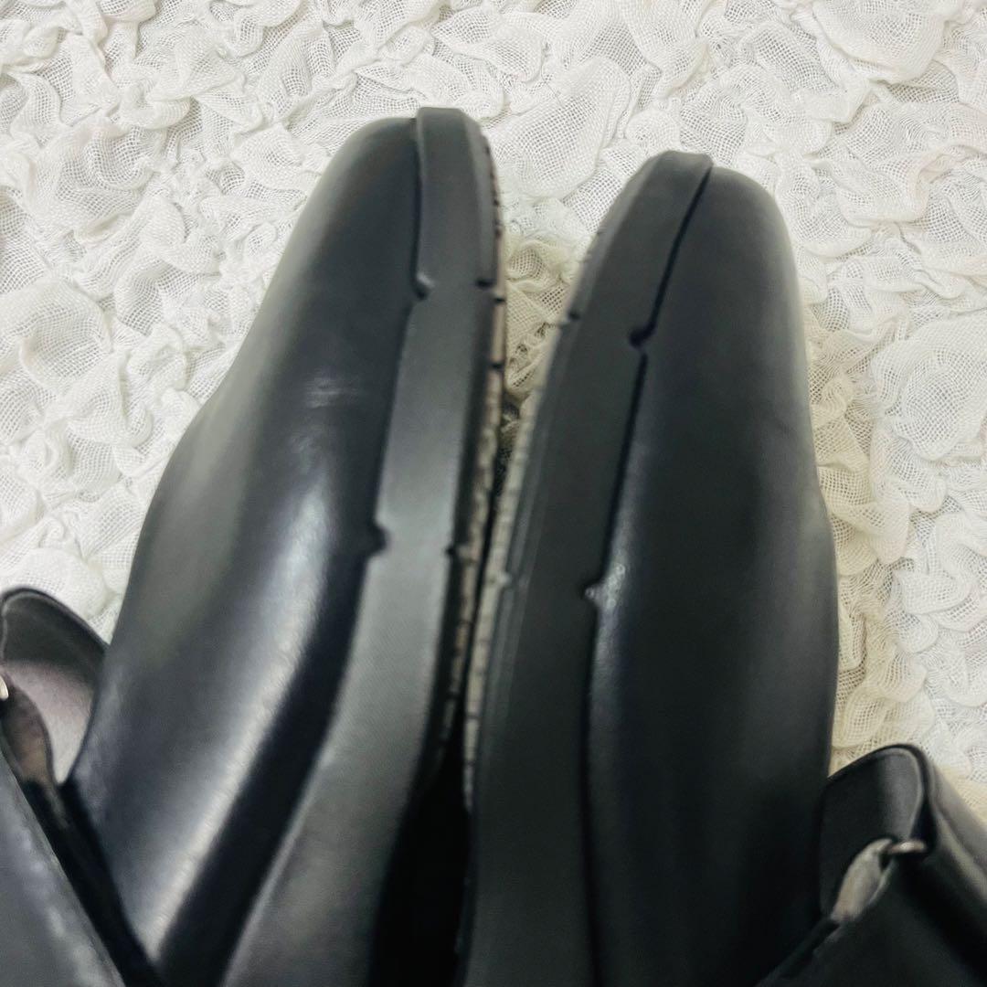 fitfitフィット ライトウェイトワイドストラップレザーパンプス23.5 黒