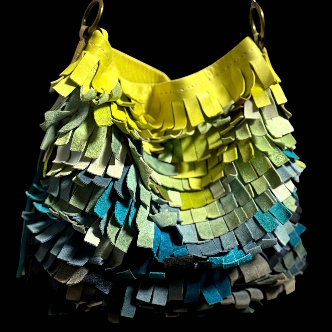 コーチ coach ショルダーバッグ フリンジ レザー マルチカラー タッセル