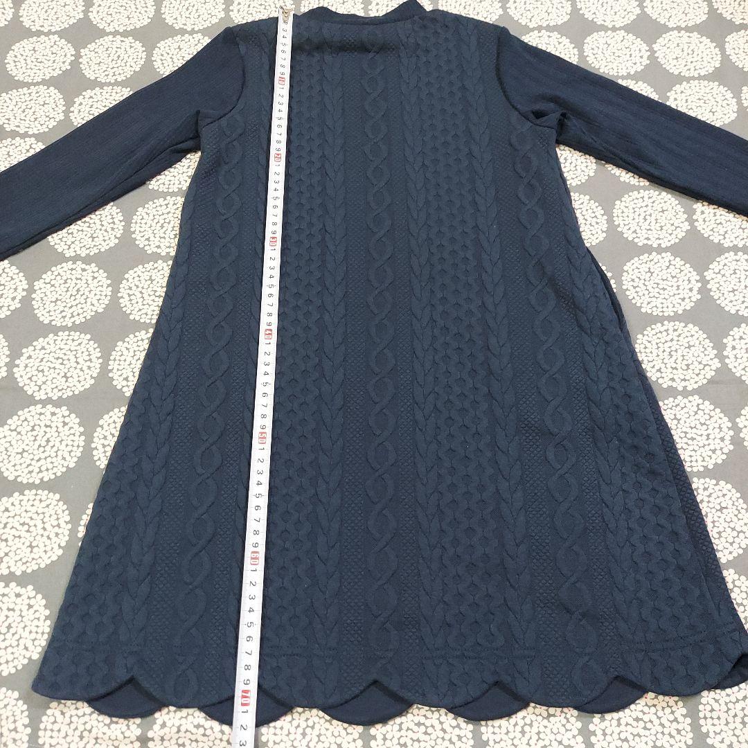 新品 アナスイミニ ファーバック トロンプイユ ワンピース ネイビー 130