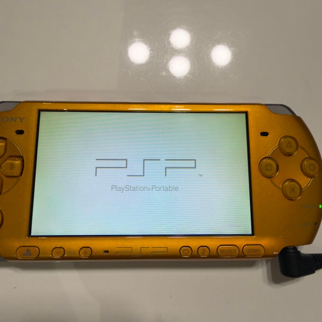 動作 済み PSP 3000本体ブライト イエロー充電器付きSONY UP786_INFO