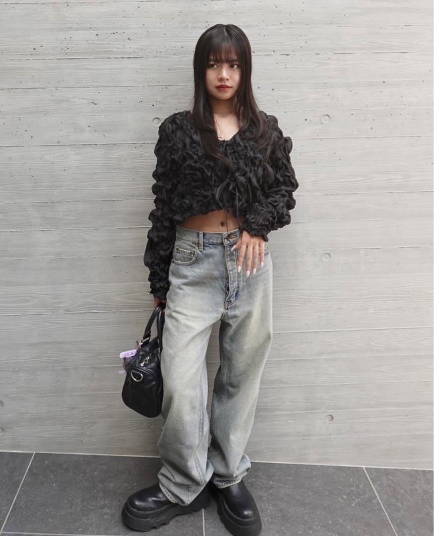 新品・未使用・タグ付き】ランダムShirringショートカーディガン