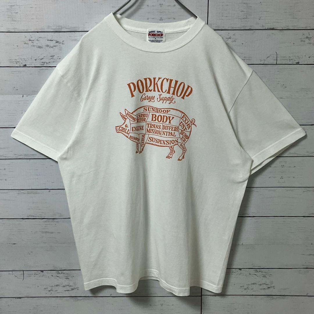 2【希少XL】ポークチョップガレージサプライ☆ビックロゴ Tシャツ☆美品662