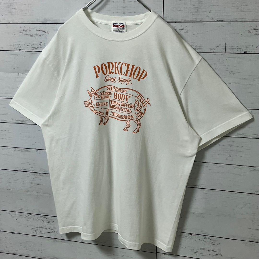 2【希少XL】ポークチョップガレージサプライ☆ビックロゴ Tシャツ☆美品662