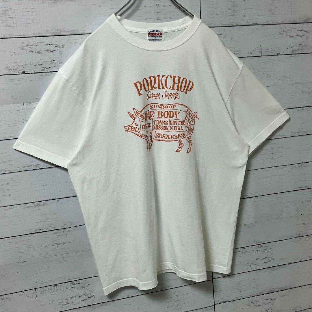 2【希少XL】ポークチョップガレージサプライ☆ビックロゴ Tシャツ☆美品662