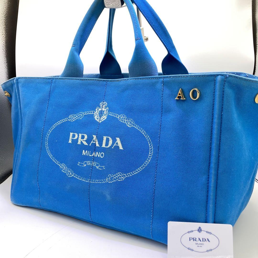プラダ 三角ロゴプレート カナパM ハンドバッグ キャンバス PRADA - 良品 PRADA プラダ ミニ カナパ 2WAY 三角ロゴ