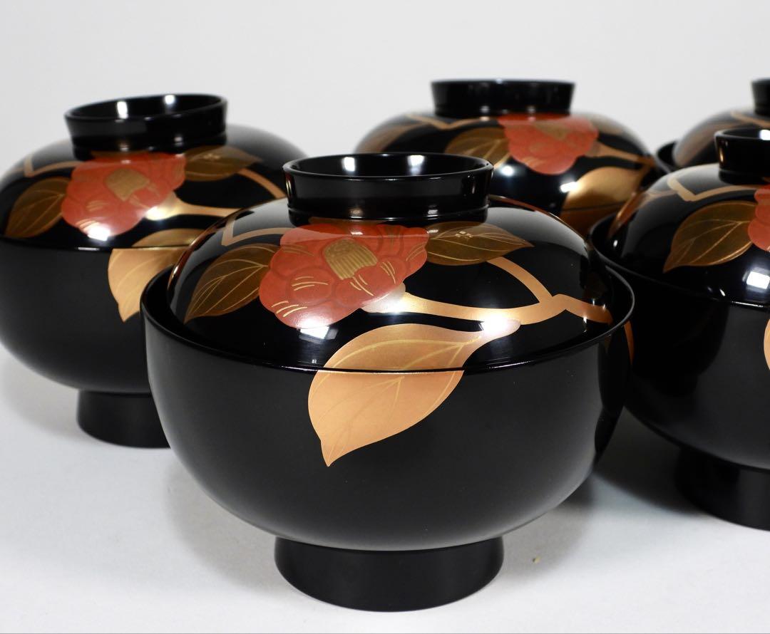 激安店舗 椿蒔絵 輪島塗 吸物椀五客 メルカリ - 懐石道具 茶道具 共箱 工芸品