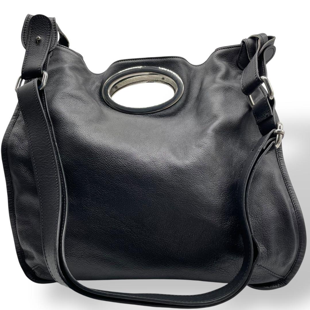 極美品　capoverso カポヴェルソ　ショルダーバッグ　レザー　ブラック