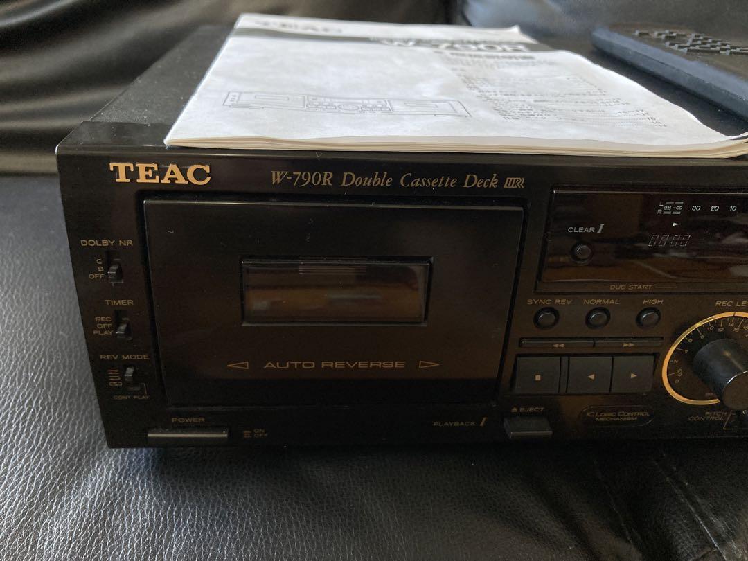 TEAC W-790R ダブルカセットデッキ　再生・録音可　リモコン説明書付
