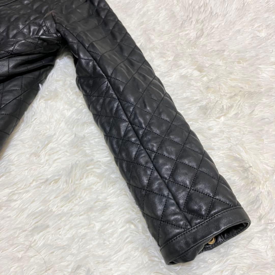 グレースコンチネンタル キルティング配色レザージャケット 金ボタン SIZE GRACE CONTINENTAL GULLKHAN_COM