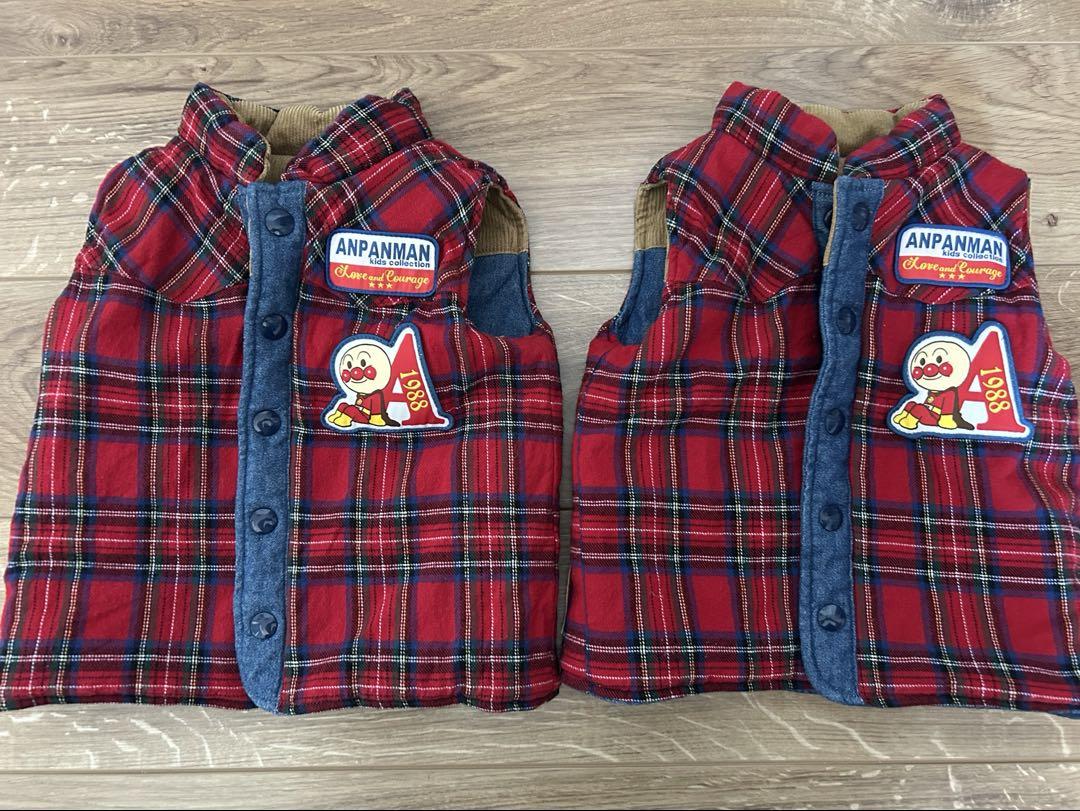 アンパンマン キッズ ダウンベスト コレクション　リバーシブル　2枚セット