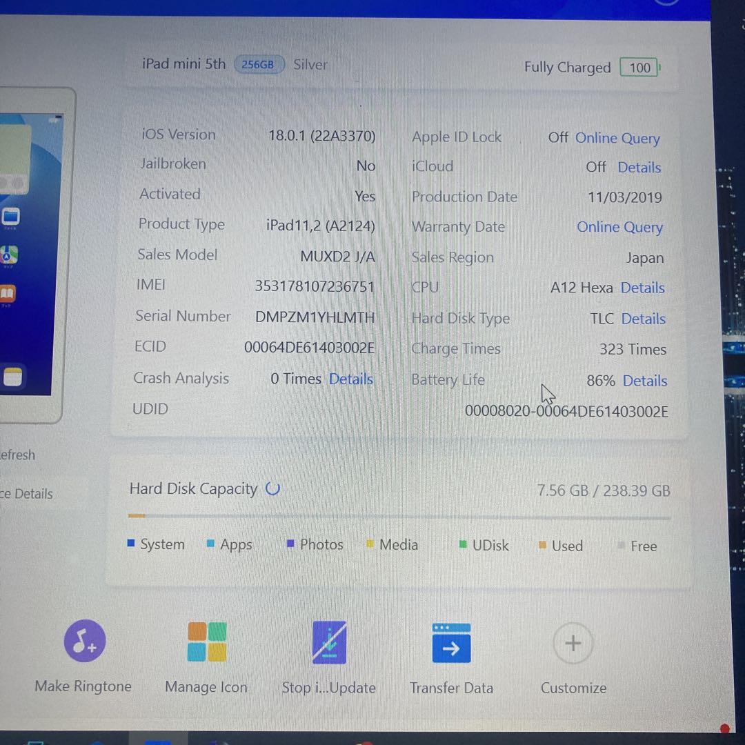 9425 iPad mini5 第5世代 256GB SIMフリー