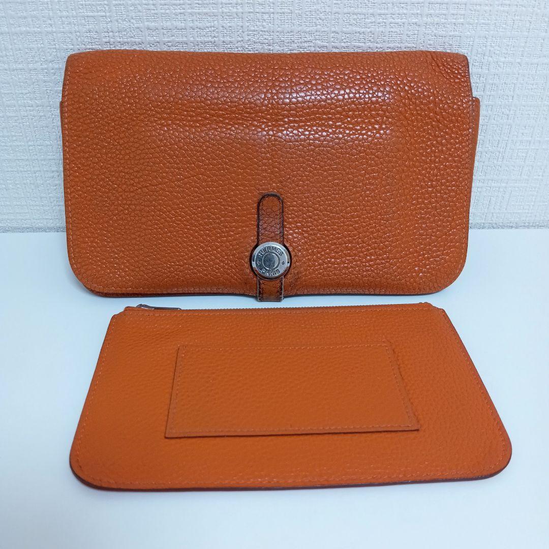 AKR30 エルメス ドゴンGM フラップ長財布 ▢F刻印 コインケース