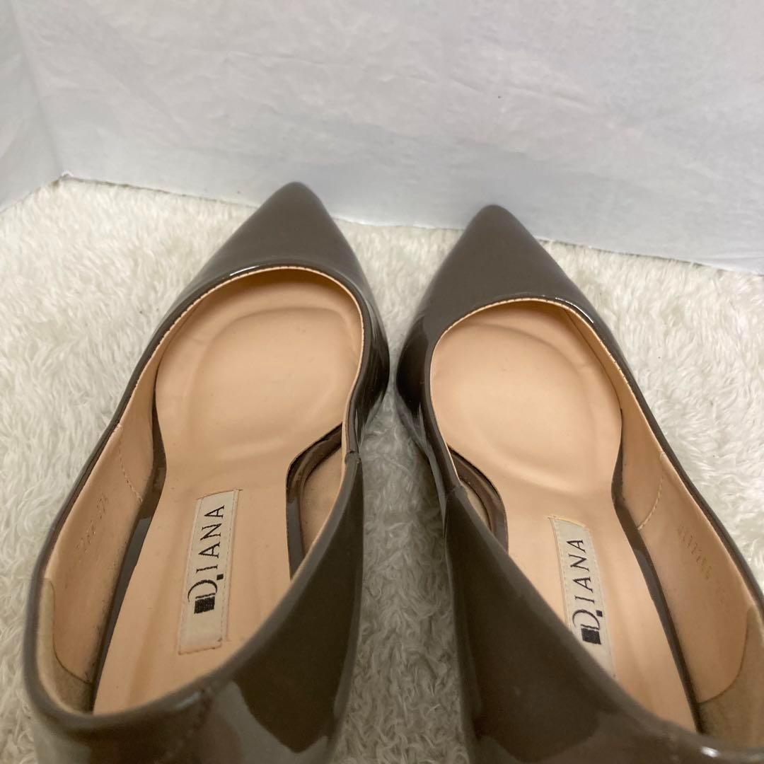 極美品✨】DIANA ダイアナ パンプス グレー エナメル 22.5cm