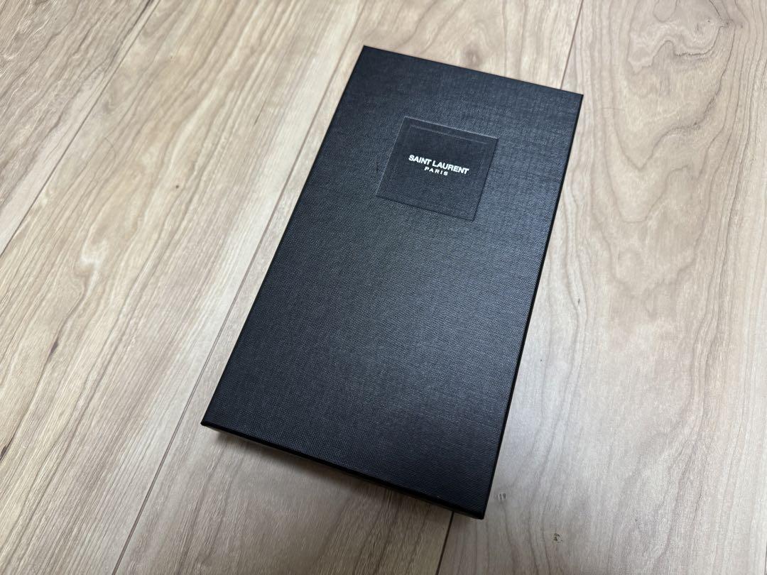 サンローラン　メンズ　長財布　グレー　イブサンローラン