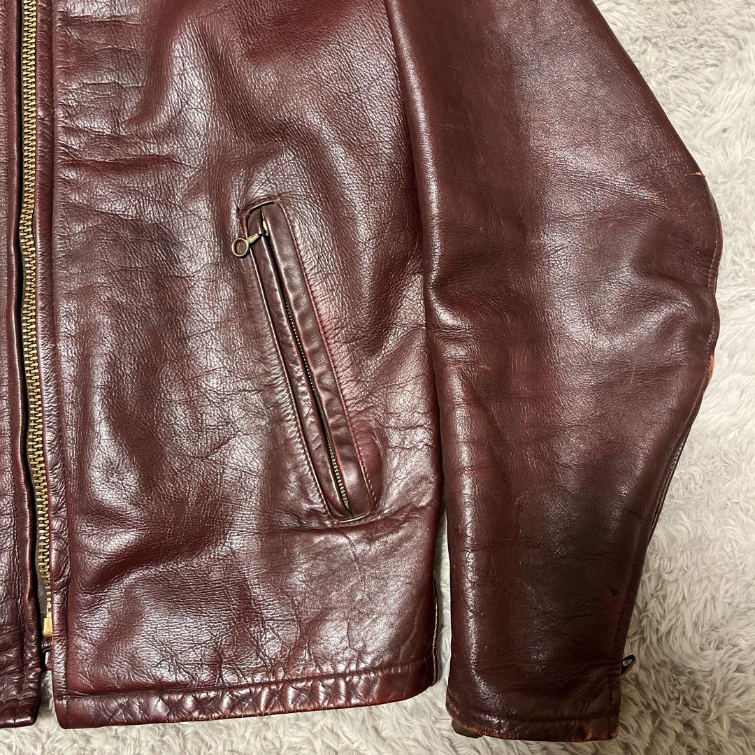 60s 70s lether jacket デカタロン 本革