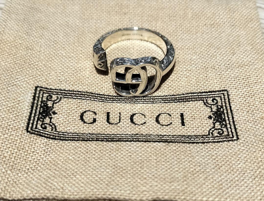GUCCI ダブルGキーモチーフリング シルバー15号