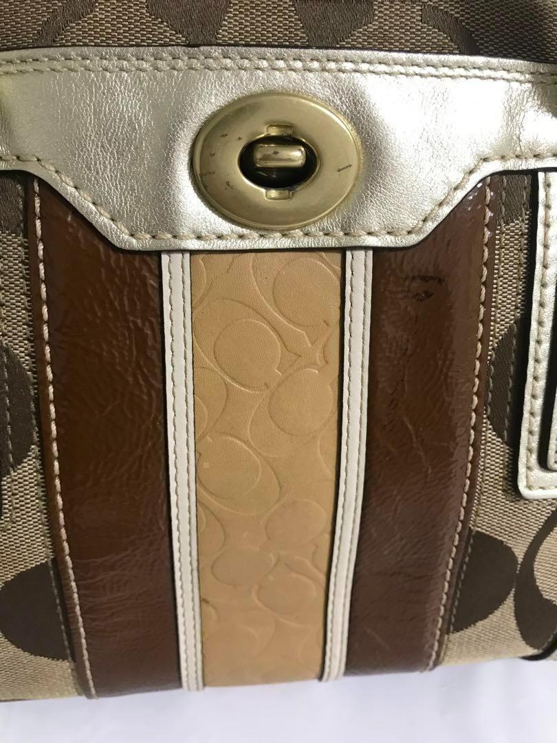 格安SALEスタート!の商品をすべて 11620 コーチ 良品】COACH シグネチャー ハンドバッグ ショルダー バッグ