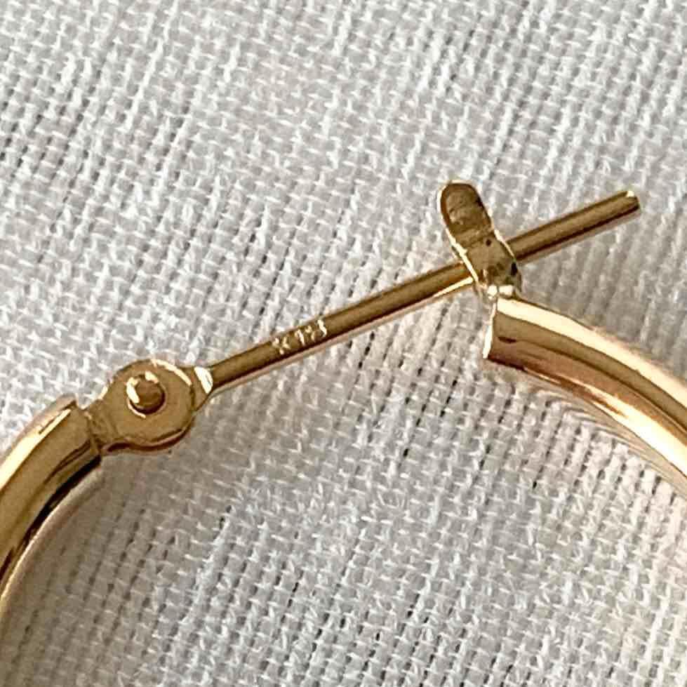 地金＊18金【2×20mm 定番フープピアス】Yゴールド K18刻印入 新品！