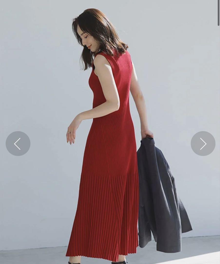 セミマーメイドニットワンピース RED