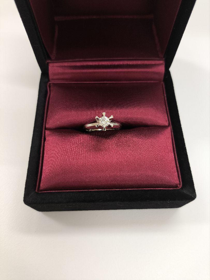 【鑑定書付】0.246ct pt900 ダイヤリング7号 ダイヤ マリッジ 画像1