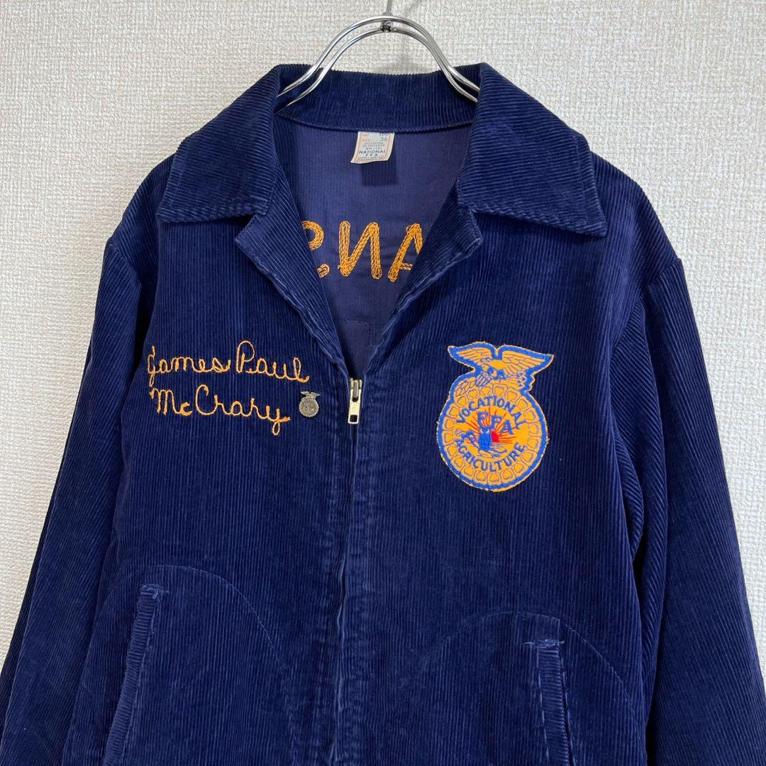 【70's】希少 FFA ファーマーズジャケット ネイビー 36 ピンズ付き 70's】希少 FFA ファーマーズジャケット ネイビー 36 ピンズ付き