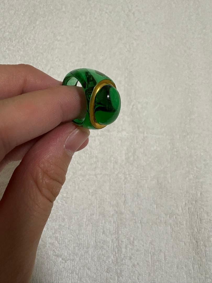 【美品】Baccarat クリスタルグリーンリング K18 【美品】Baccarat クリスタルグリーンリング K18