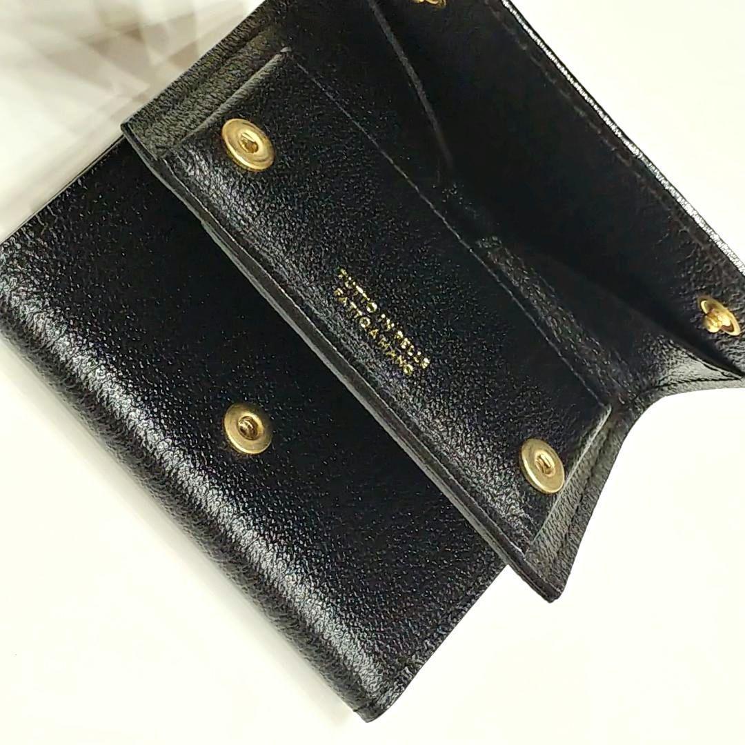 L’arcobaleno 新品 三つ折りミニウォレット 財布 BLACK