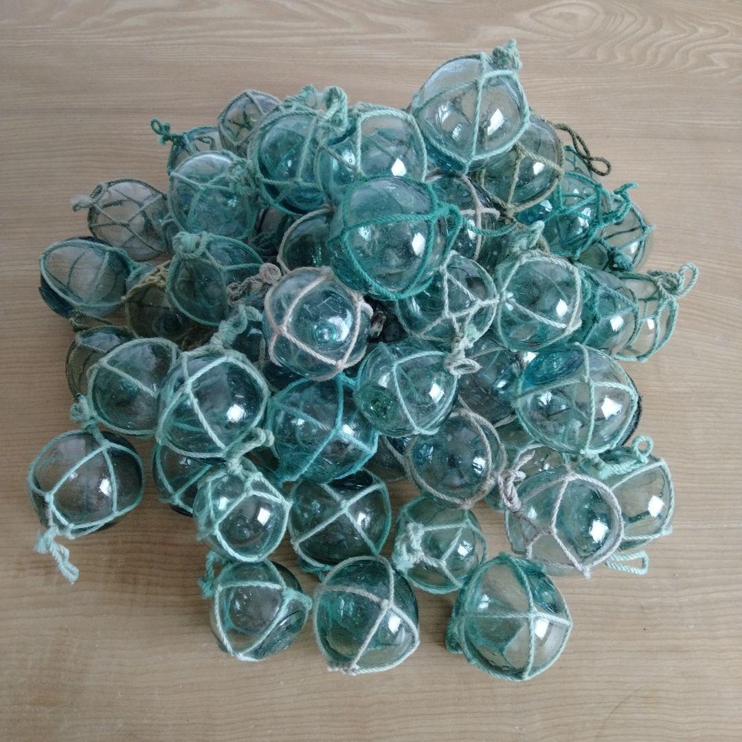 ガラス浮き玉 99個セット 網紐付き