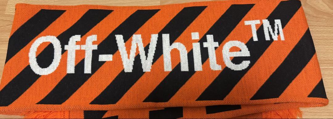 国内購入した本物OFF WHITEマフラーオレンジ色　ユニセックス