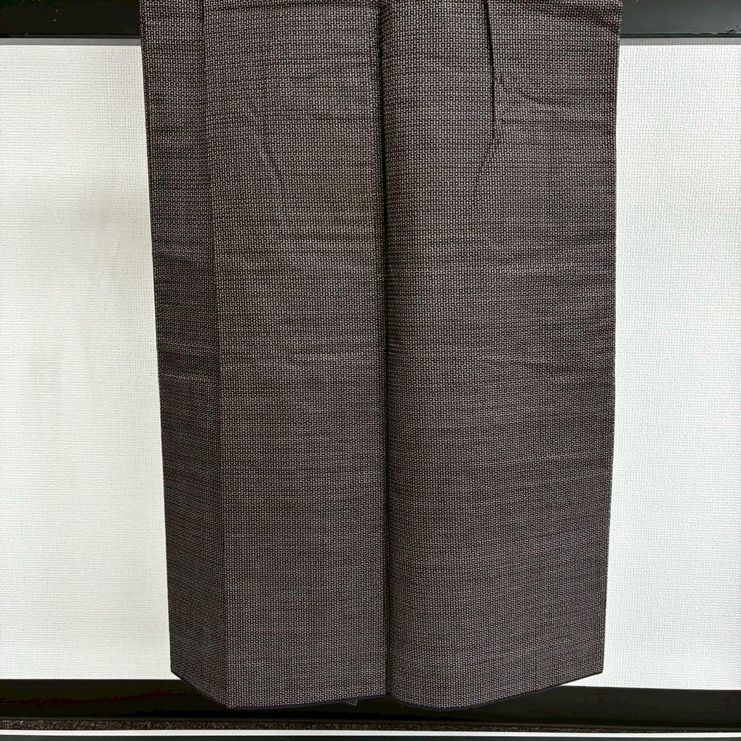 男着物 茶泥染 亀甲絣 シンプル 着物 正絹 T-7300