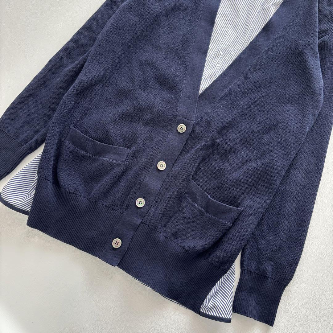 sacai サカイ 切替 ニットカーディガン ストライプ Vネック 3サイズ sacai サカイ 切替 ニットカーディガン ストライプ Vネック 3サイズ